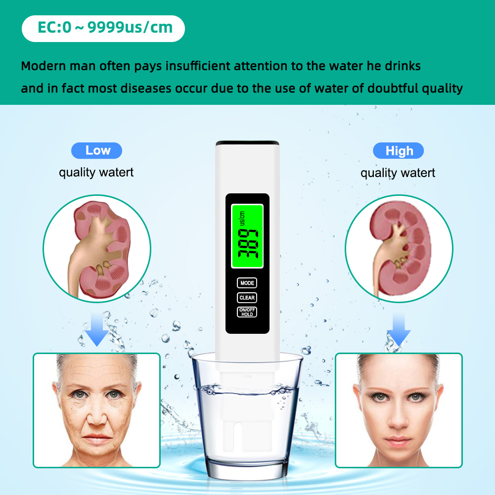 Ec Meter Digital - 4-in-1 digitale watertester TDS EC &