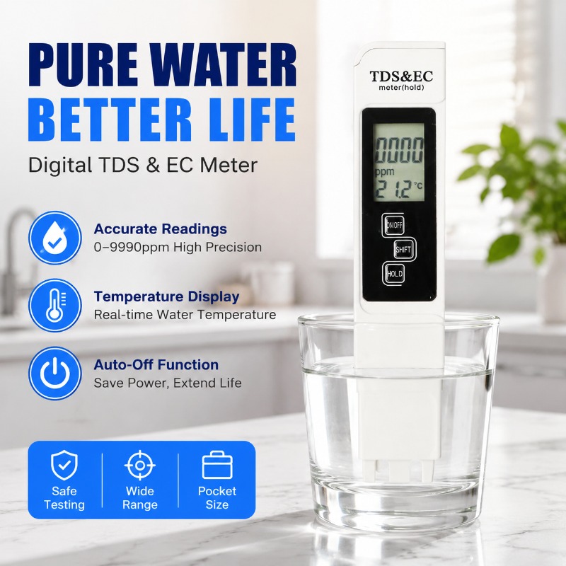 Ec Meter Digital - Witte digitale waterkwaliteittester TDS EC-meter 0-9990ppm