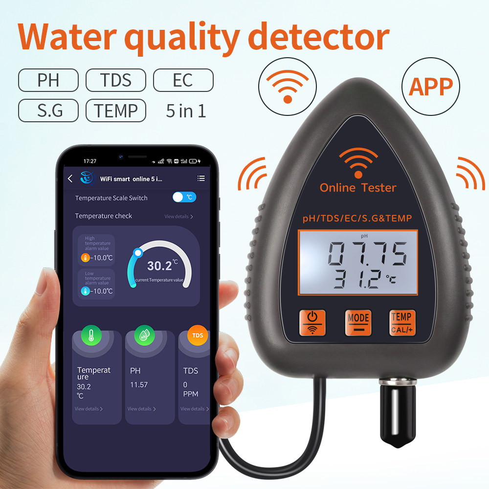 Tuya WiFi 5 in 1 TDS/EC/SALT/S - Ec Meter Digital recensie en prijs